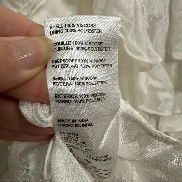 NWT BHLDN Jia Lace Gown Maxi Ruffle White Dress SZ US 14 - Picture 7 of 9